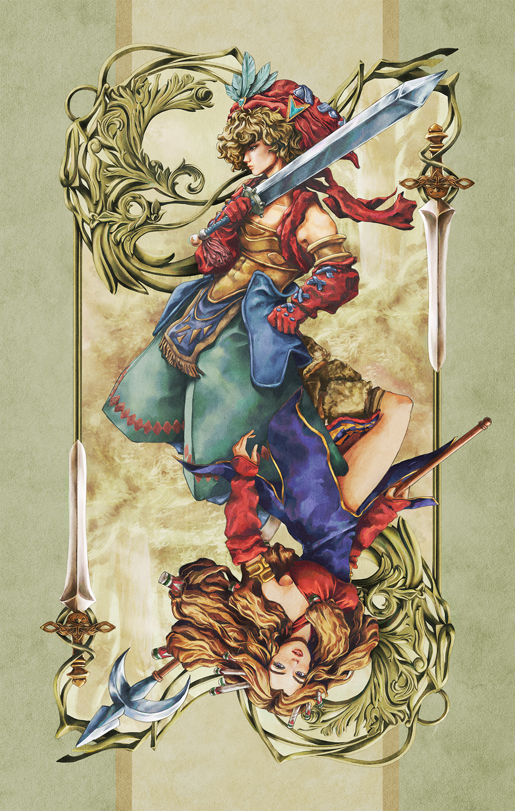 Paola Tuazon - 聖剣伝説 Seiken Densetsu: Legend of Mana - Hero Male Character Fanart PS1 JRPG Game